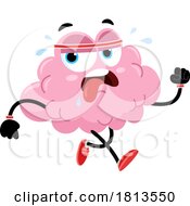 Poster, Art Print Of Jogging Brain Mascot Licensed Cartoon Clipart