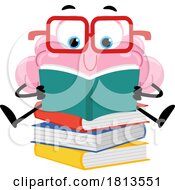 Poster, Art Print Of Reading Brain Mascot Licensed Cartoon Clipart