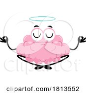 Poster, Art Print Of Meditating Brain Mascot Licensed Cartoon Clipart