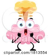 Poster, Art Print Of Mind Blown Brain Mascot Licensed Cartoon Clipart