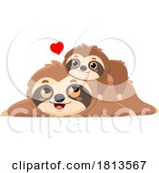 Poster, Art Print Of Sloth And Baby Cuddling Licensed Cartoon Clipart