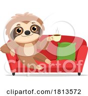 Sloth With Coffee Licensed Cartoon Clipart
