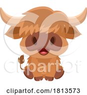 Poster, Art Print Of Cute Ox Or Highland Cow Licensed Cartoon Clipart