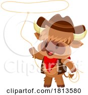 Poster, Art Print Of Highland Cow Mascot Cowboy Licensed Cartoon Clipart