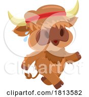 Poster, Art Print Of Highland Cow Mascot Running Licensed Cartoon Clipart