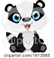 Cute Sitting Baby Badger Licensed Cartoon Clipart