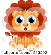 Poster, Art Print Of Cute Sitting Lion Cub Licensed Cartoon Clipart