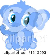 Cute Sitting Elephant Licensed Cartoon Clipart