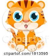 Cute Sitting Tiger Cub Licensed Cartoon Clipart