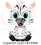 Cute Sitting Zebra Licensed Cartoon Clipart