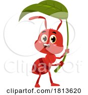 Ant With A Leaf Licensed Cartoon Clipart