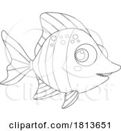 Poster, Art Print Of Cute Fish Licensed Black And White Cartoon Clipart