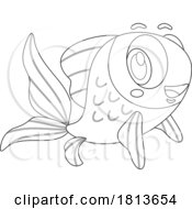 Poster, Art Print Of Cute Fish Licensed Black And White Cartoon Clipart