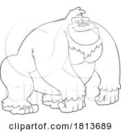 Poster, Art Print Of Gorilla Licensed Black And White Cartoon Clipart