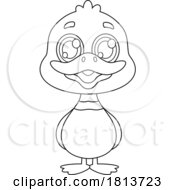 Mallard Duck Barnyard Animal Licensed Black And White Cartoon Clipart