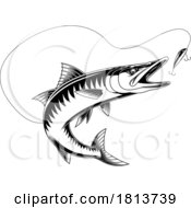 Barracuda Chasing A Lure Licensed Cartoon Clipart by Hit Toon