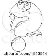 Poster, Art Print Of Question Mark Mascot Thinking Licensed Black And White Cartoon Clipart