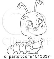 Poster, Art Print Of Caterpillar Licensed Black And White Cartoon Clipart