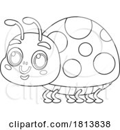 Poster, Art Print Of Ladybug Licensed Black And White Cartoon Clipart