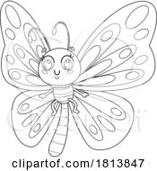 Poster, Art Print Of Butterfly Licensed Black And White Cartoon Clipart