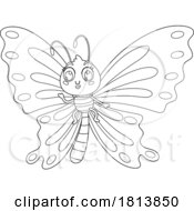 07/13/2024 - Butterfly Licensed Black And White Cartoon Clipart