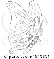 Poster, Art Print Of Butterfly Licensed Black And White Cartoon Clipart