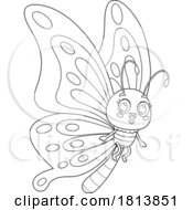 07/13/2024 - Butterfly Licensed Black And White Cartoon Clipart