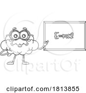 07/13/2024 - Professor Brain Mascot Licensed Black And White Cartoon Clipart