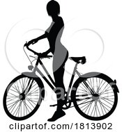 07/13/2024 - Woman Bike Cyclist Riding Bicycle Silhouette