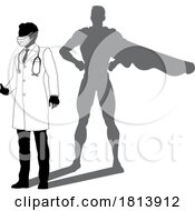 07/13/2024 - Superhero Doctor With Super Hero Shadow Silhouette