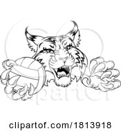 Poster, Art Print Of Wildcat Cougar Lynx Lion Volleyball Claw Mascot