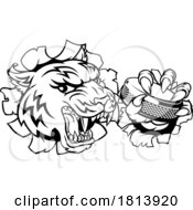 Tiger Ice Hockey Player Animal Sports Mascot