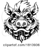 Poster, Art Print Of Boar Wild Hog Razorback Warthog Mascot Pig Cartoon