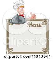 Chef Cook Baker Cartoon Man Menu Sign Background