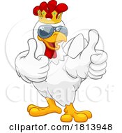 07/14/2024 - Cool King Chicken Rooster Cockerel Bird Cartoon