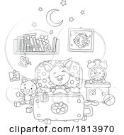 Piglet Sleeping In A Bed Licensed Cartoon Clipart