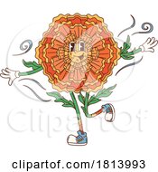Cartoon Hippie Flower Mascot Licensed Stock Image