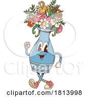 07/15/2024 - Cartoon Vase Of FLowers Mascot Licensed Stock Image