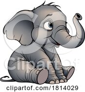 Cute Sitting Baby Elephant Licensed Stock Image