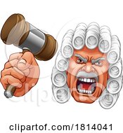 Angry Judge Hammer Gavel Cartoon Character