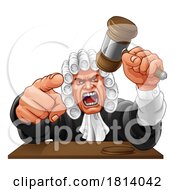 Poster, Art Print Of Angry Judge Hammer Gavel Cartoon Character
