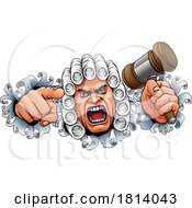 Angry Judge Hammer Gavel Cartoon Character