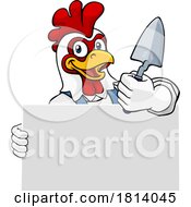 Poster, Art Print Of Bricklayer Chicken Rooster Trowel Tool Mascot