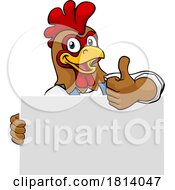 Poster, Art Print Of Chicken Painter Handyman Mechanic Plumber Cartoon