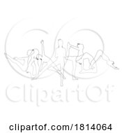 Poster, Art Print Of Yoga Pilates Poses Women Silhouettes Concept