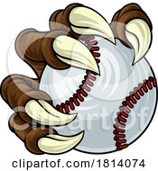 Poster, Art Print Of Baseball Ball Claw Cartoon Monster Animal Hand