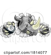 07/16/2024 - Rhino Rhinoceros Pool Cartoon Sports Mascot