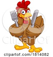 07/16/2024 - Chicken Rooster Cockerel Knife And Fork Cartoon