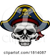 Poster, Art Print Of Pirate Hat Skull And Crossbones Cartoon