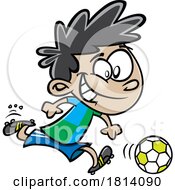 Cartoon Dribbling Soccer Boy Licensed Stock Image